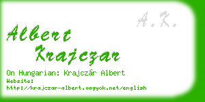 albert krajczar business card